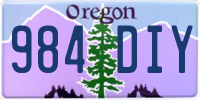 OR license plate 984DIY