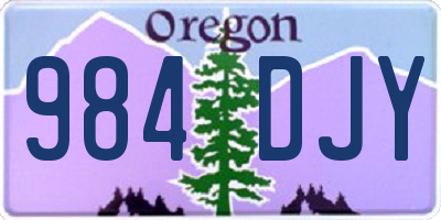 OR license plate 984DJY