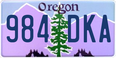 OR license plate 984DKA