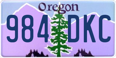 OR license plate 984DKC