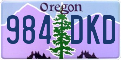 OR license plate 984DKD