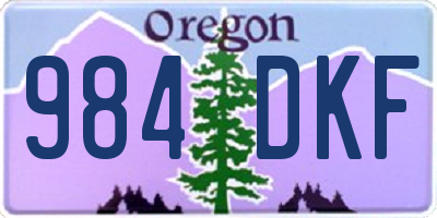 OR license plate 984DKF