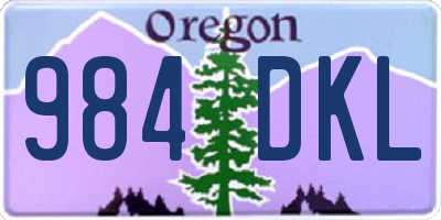 OR license plate 984DKL
