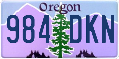 OR license plate 984DKN