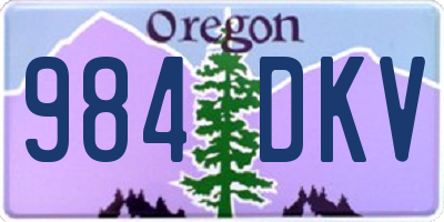 OR license plate 984DKV