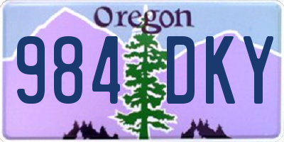 OR license plate 984DKY