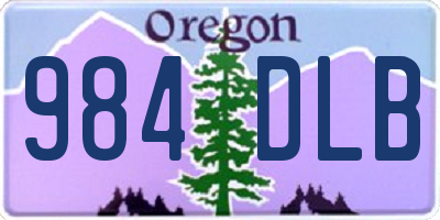 OR license plate 984DLB
