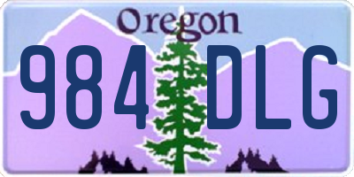 OR license plate 984DLG