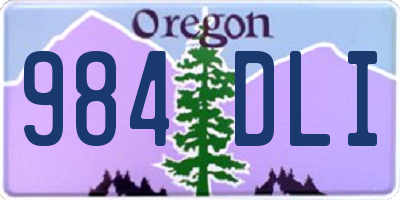 OR license plate 984DLI