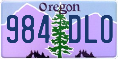 OR license plate 984DLO