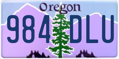 OR license plate 984DLU