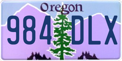 OR license plate 984DLX
