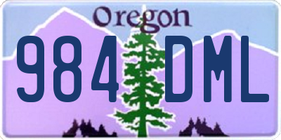 OR license plate 984DML