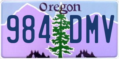 OR license plate 984DMV