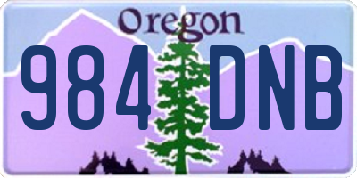 OR license plate 984DNB