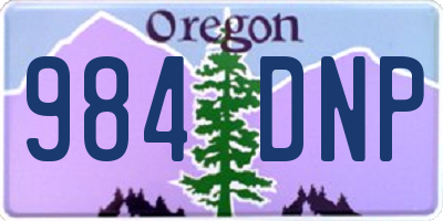 OR license plate 984DNP