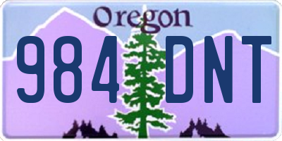 OR license plate 984DNT