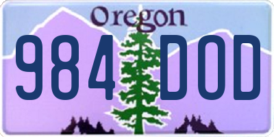 OR license plate 984DOD