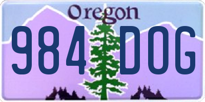 OR license plate 984DOG