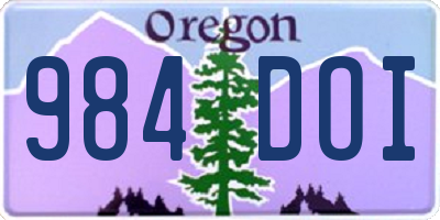 OR license plate 984DOI