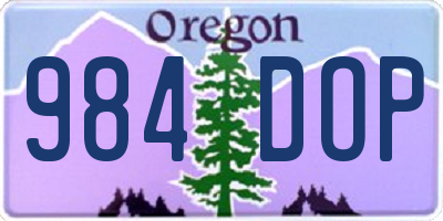 OR license plate 984DOP