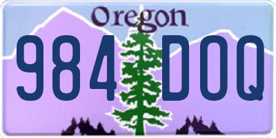 OR license plate 984DOQ