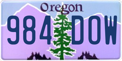 OR license plate 984DOW