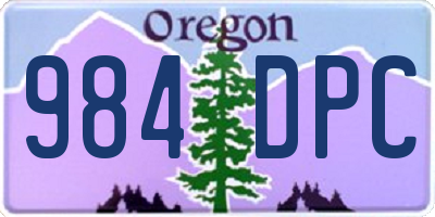 OR license plate 984DPC