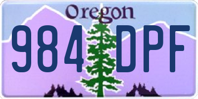 OR license plate 984DPF