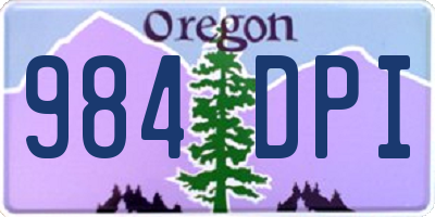 OR license plate 984DPI