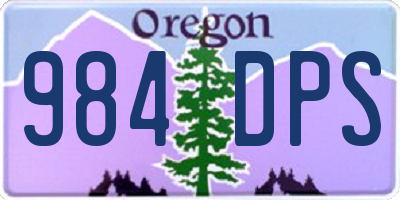 OR license plate 984DPS