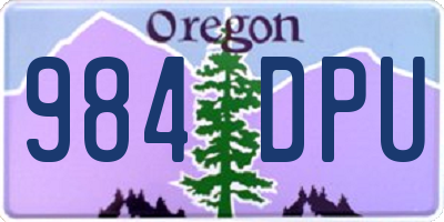 OR license plate 984DPU