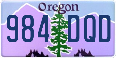 OR license plate 984DQD