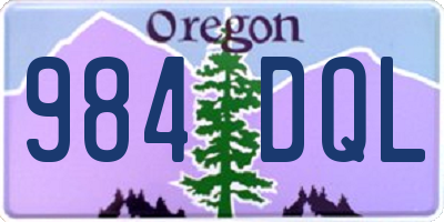 OR license plate 984DQL