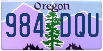OR license plate 984DQU