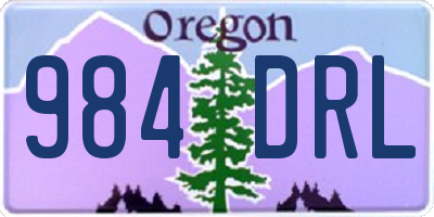 OR license plate 984DRL