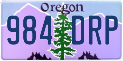 OR license plate 984DRP