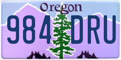 OR license plate 984DRU