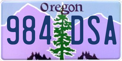 OR license plate 984DSA