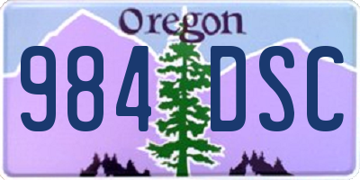 OR license plate 984DSC
