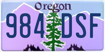 OR license plate 984DSF