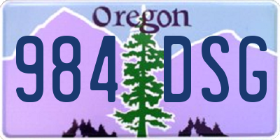 OR license plate 984DSG