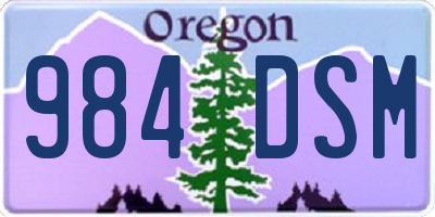 OR license plate 984DSM