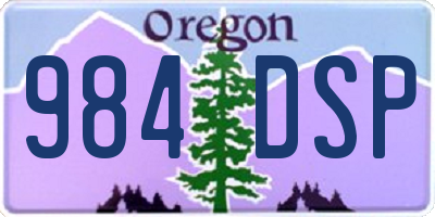 OR license plate 984DSP