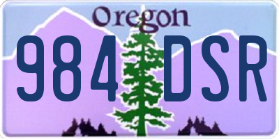 OR license plate 984DSR