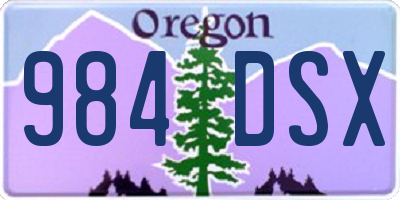 OR license plate 984DSX