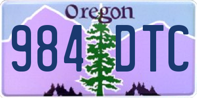 OR license plate 984DTC