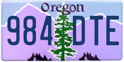 OR license plate 984DTE