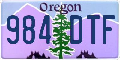 OR license plate 984DTF