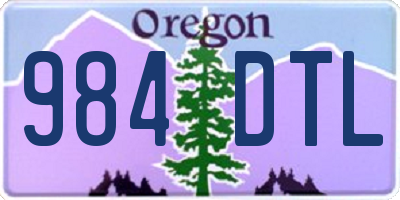 OR license plate 984DTL